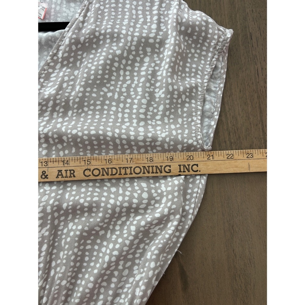 NWT Dress Forum Los Angeles Taupe White Dotted Jumpsuit V-Neck Jogger Small - Picture 5 of 15